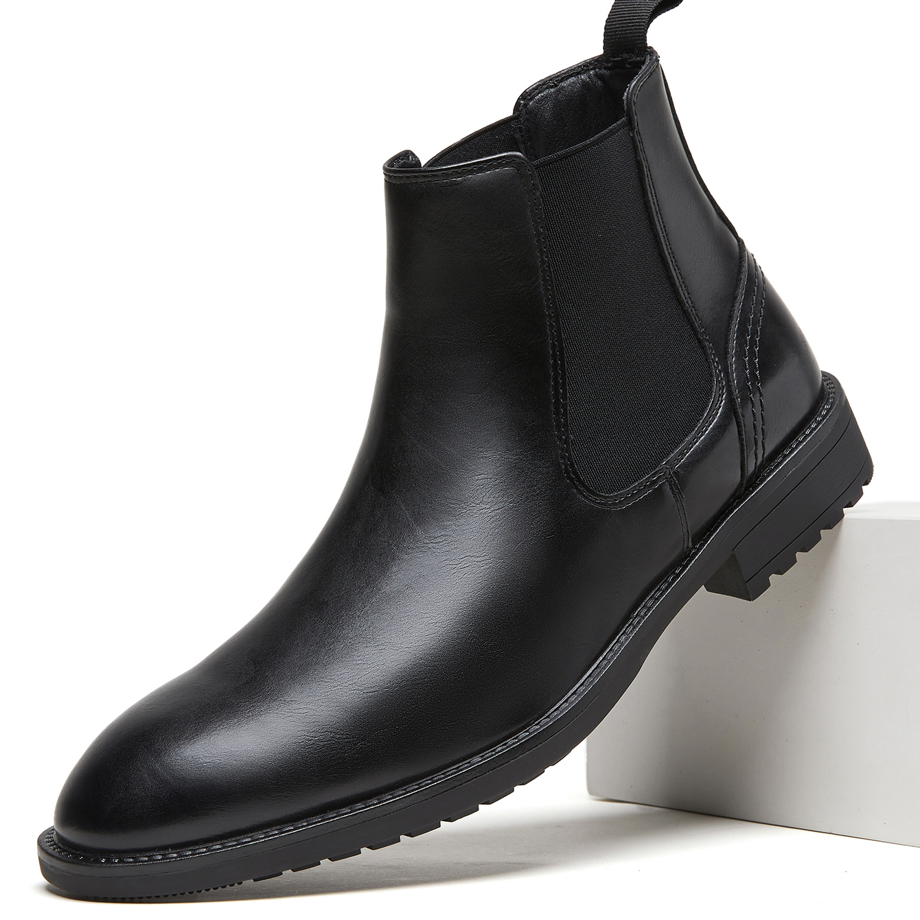 Men'S Style Formal Wear - Men Leather Chelsea Boots Slip-On Ankle