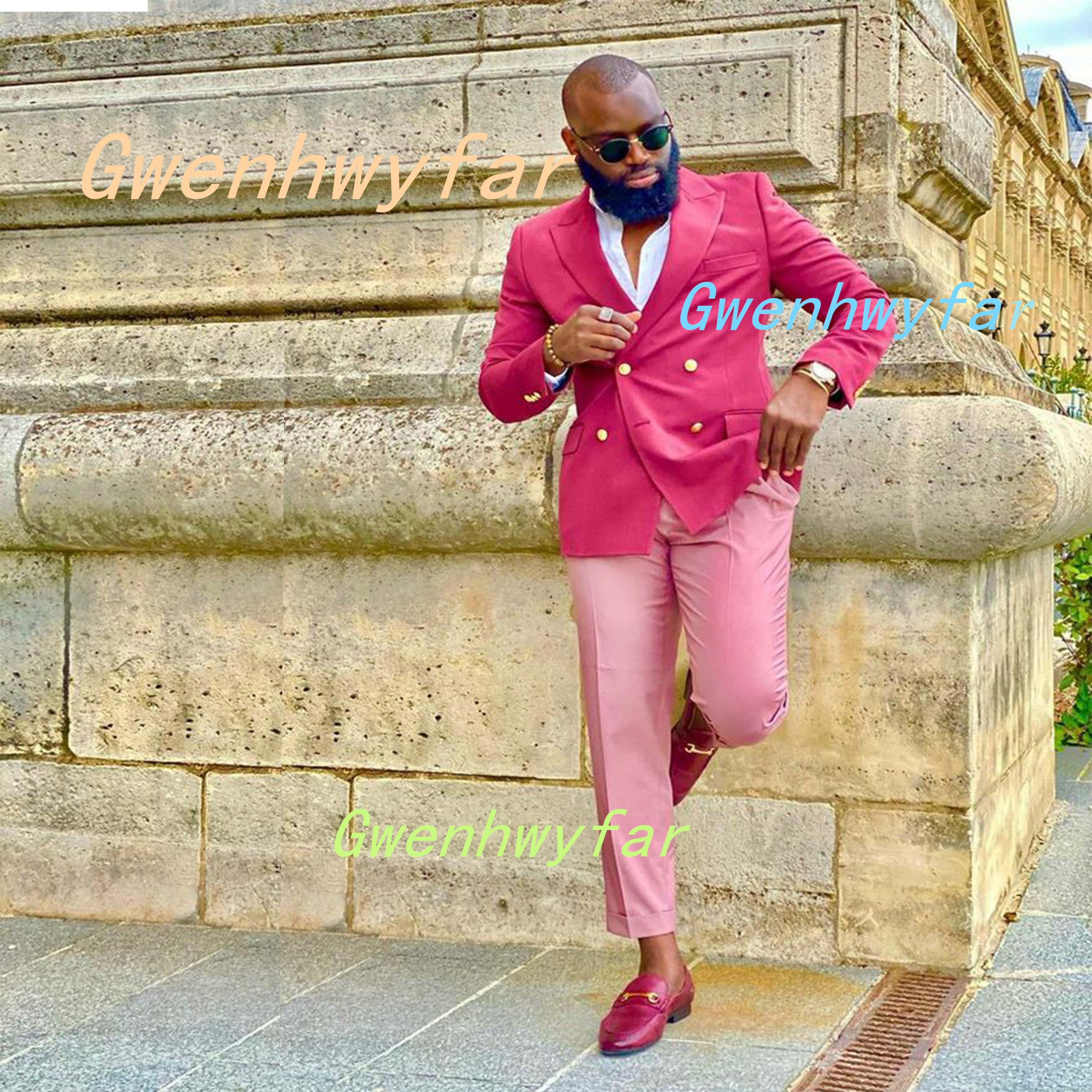 Men Formal Wear Coat - Gwenhwyfar Elegant Men's Mixed Color Suit