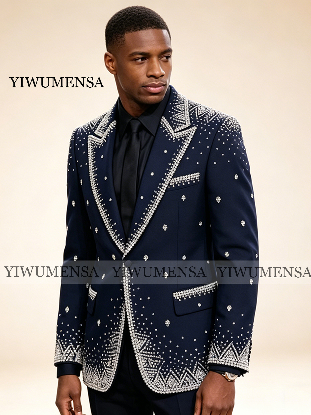 Men Formal Wear For Wedding - Brilliant Rhinestone Men Suit 2 Pieces