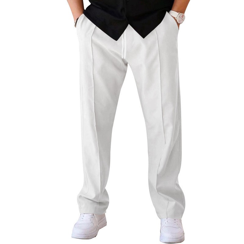 Dress Pant Flat Front - Men Casual LooseStraight Leg Dress Pants
