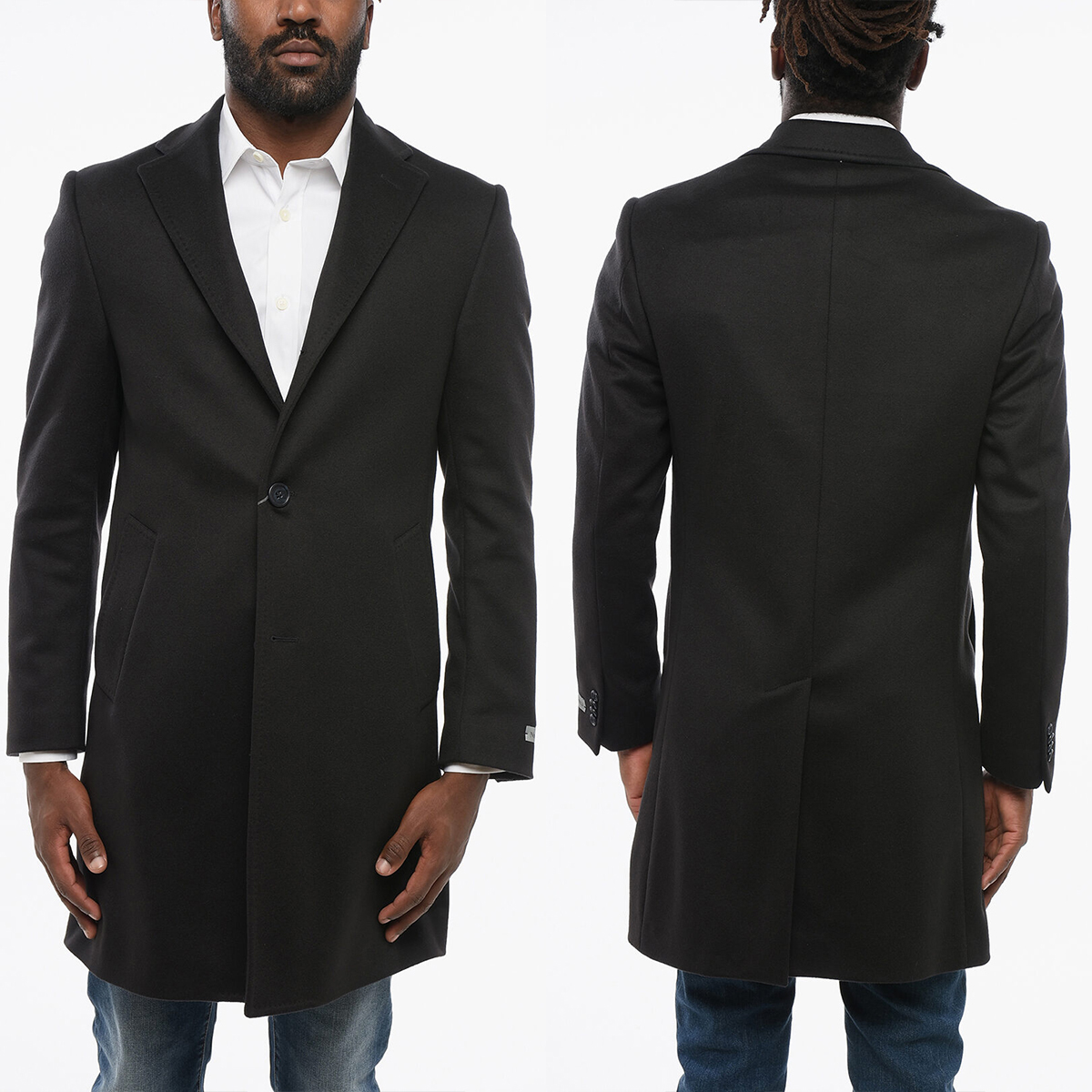 Men Formal Wear Modern - Modern Bespoke Warm Men‘s Coat Solid