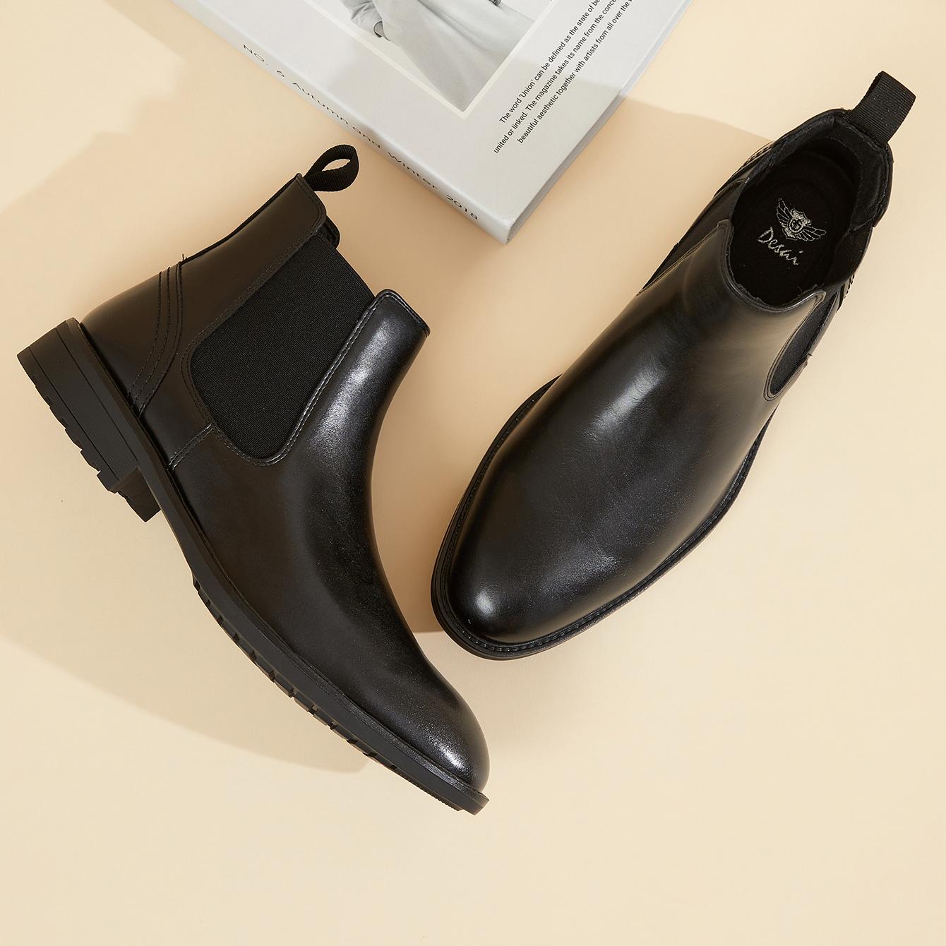 Men Leather Chelsea Boots Slip - Men'S Style Formal Wear recension och pris