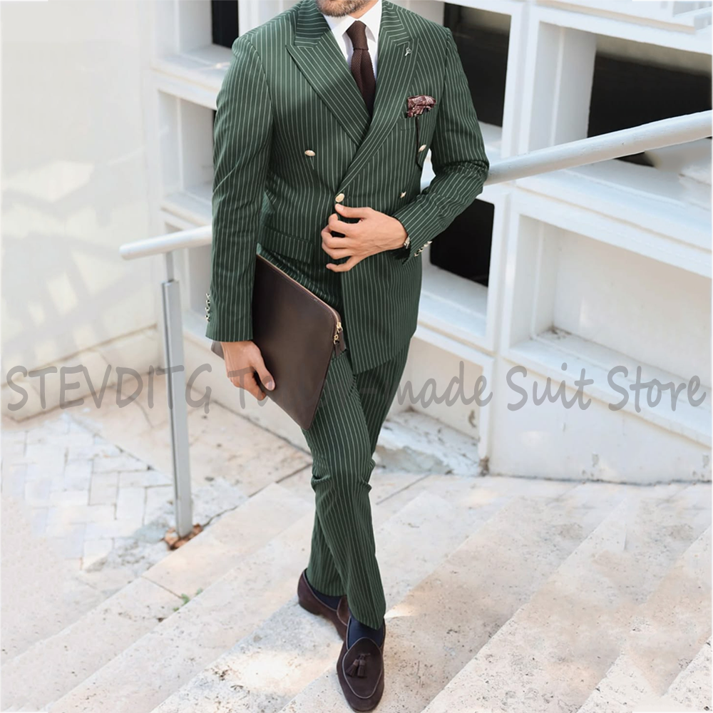 Classic Pinstriped Men's Suit  - Men Formal Wear For Wedding recension och pris