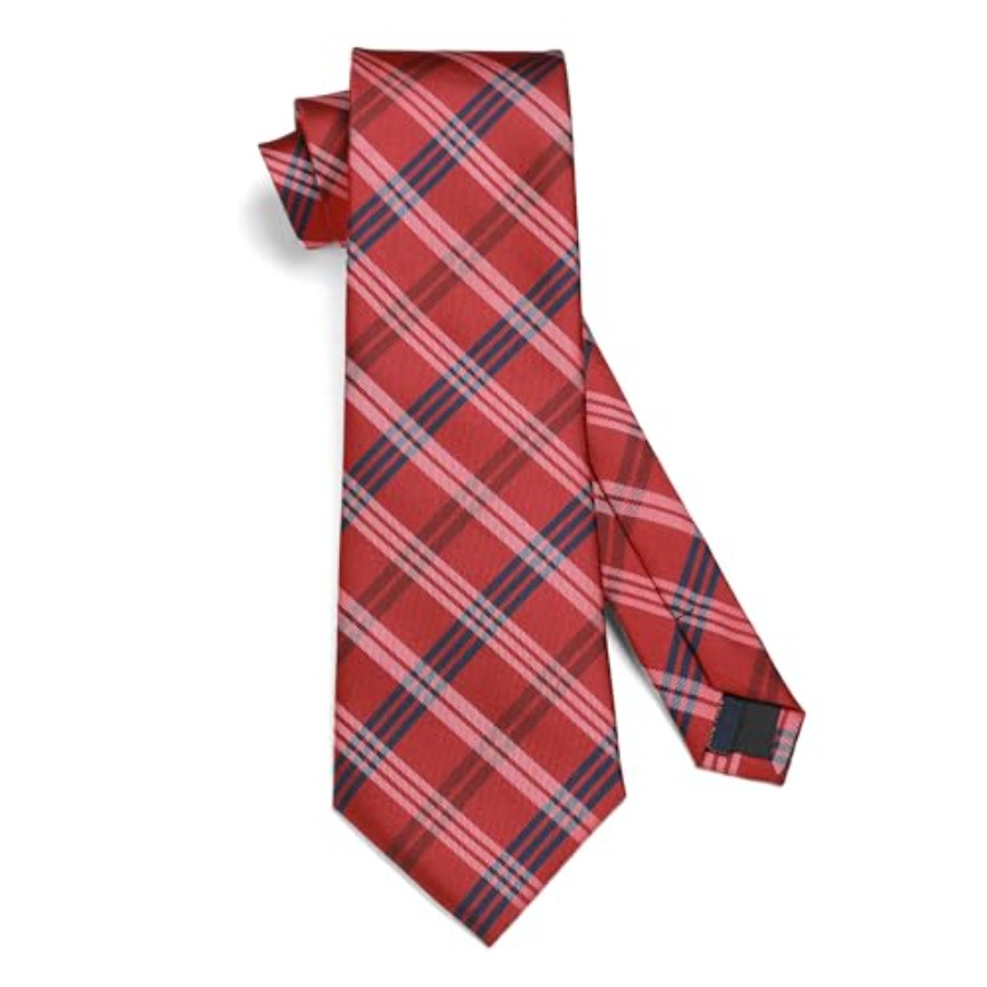 Mens Ties Set Stripe Plaid Tie - Pocket Square Set recension och pris