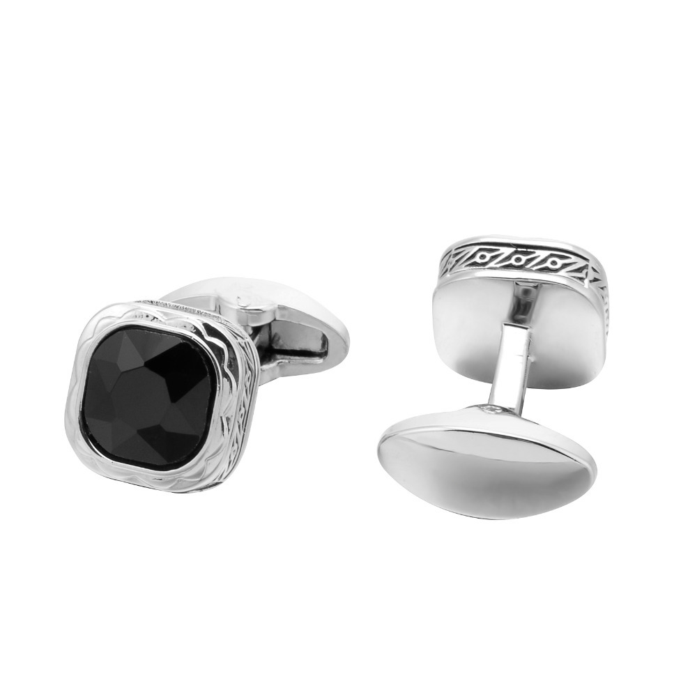 Black Gemstone French Cufflink - Dress Shirt French Cuff recension och pris