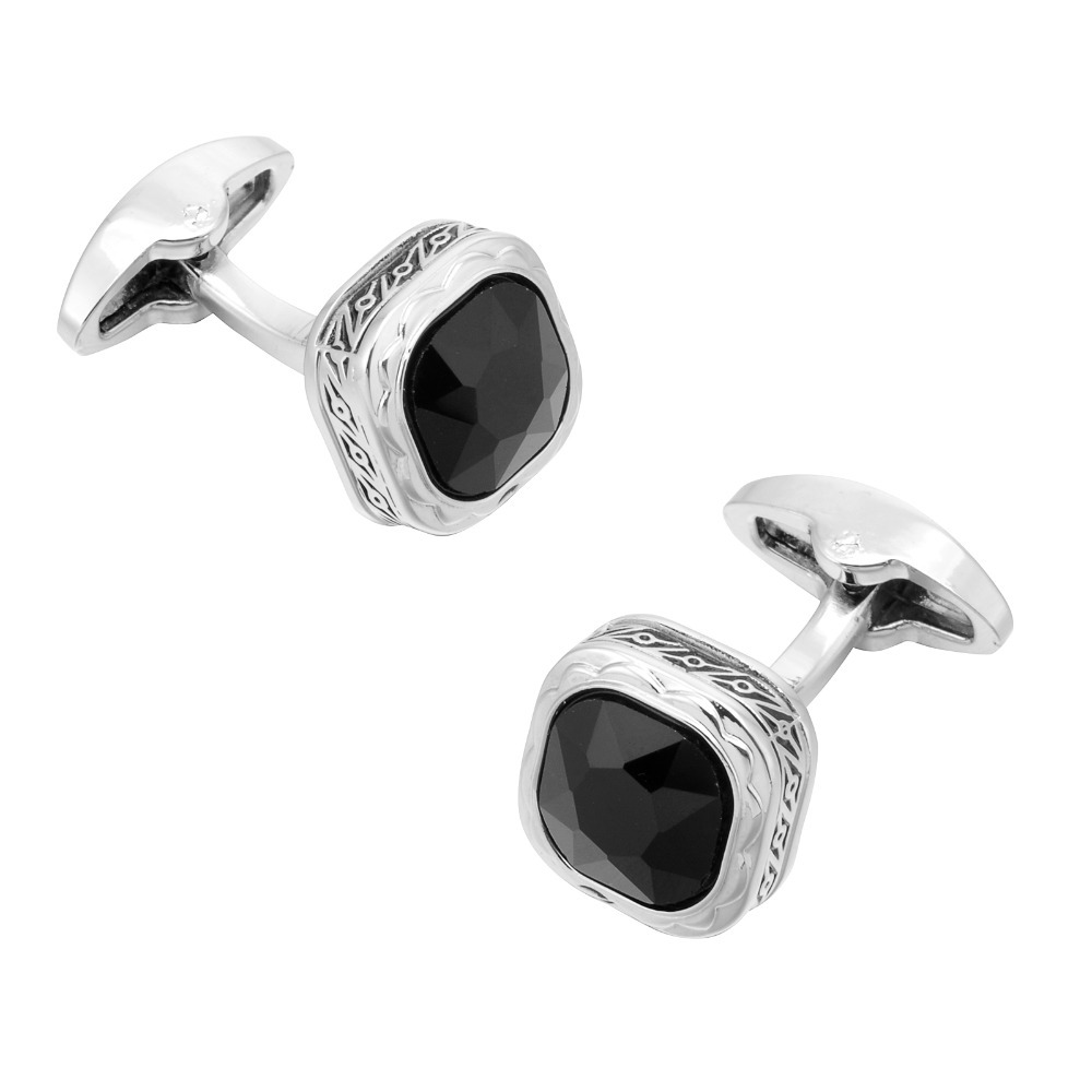 Black Gemstone French Cufflink - Dress Shirt French Cuff recension och pris