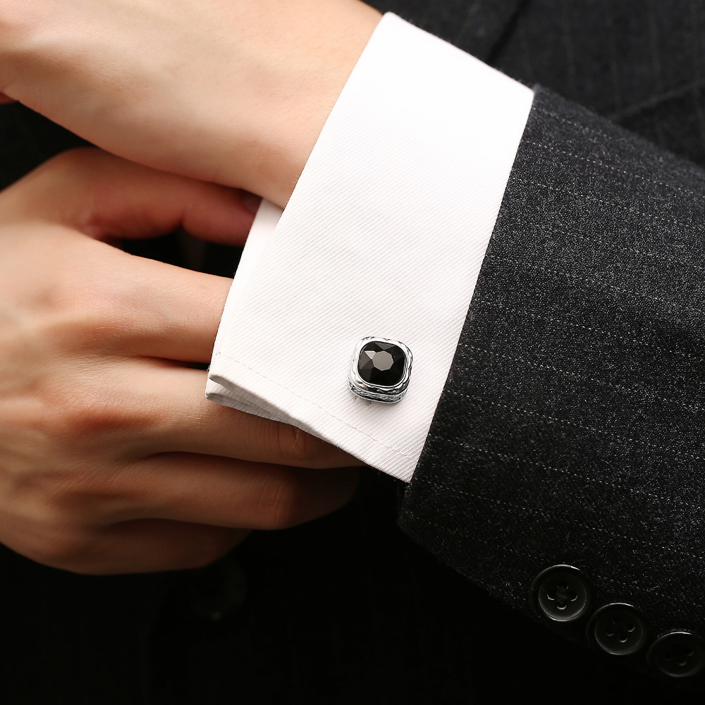 Black Gemstone French Cufflink - Dress Shirt French Cuff recension och pris