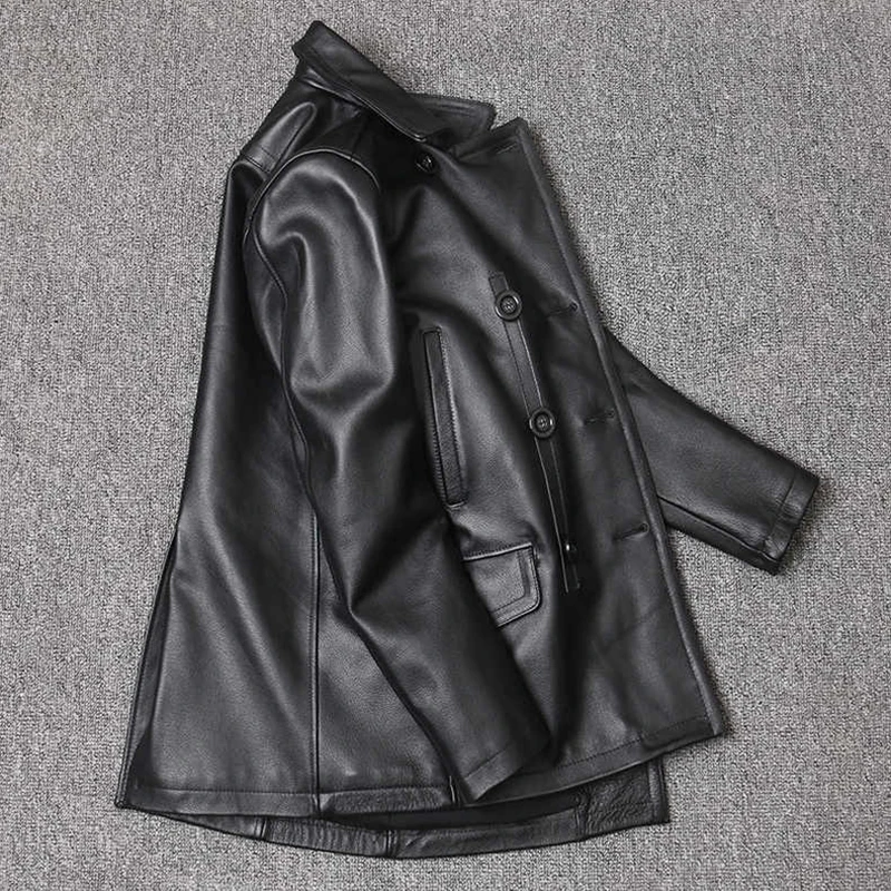 Genuine Leather Jacket Men's T - Men Formal Wear Coat recension och pris