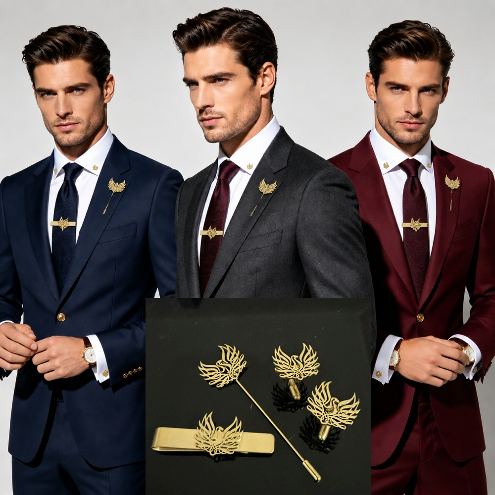 Custom Cufflink Tie Set Bar Pe - Men Formal Wear For Wedding recension och pris