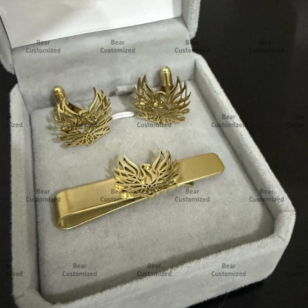 Custom Cufflink Tie Set Bar Pe - Men Formal Wear For Wedding recension och pris