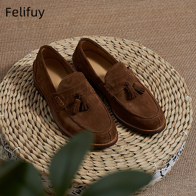 New Brown Men Flat Loafers Cow - Men Formal Wear For Wedding recension och pris