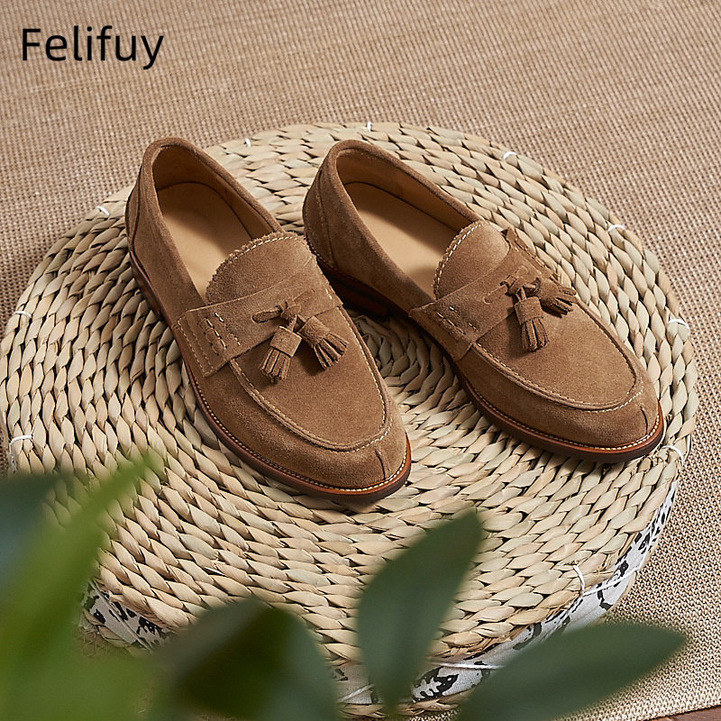 New Brown Men Flat Loafers Cow - Men Formal Wear For Wedding recension och pris