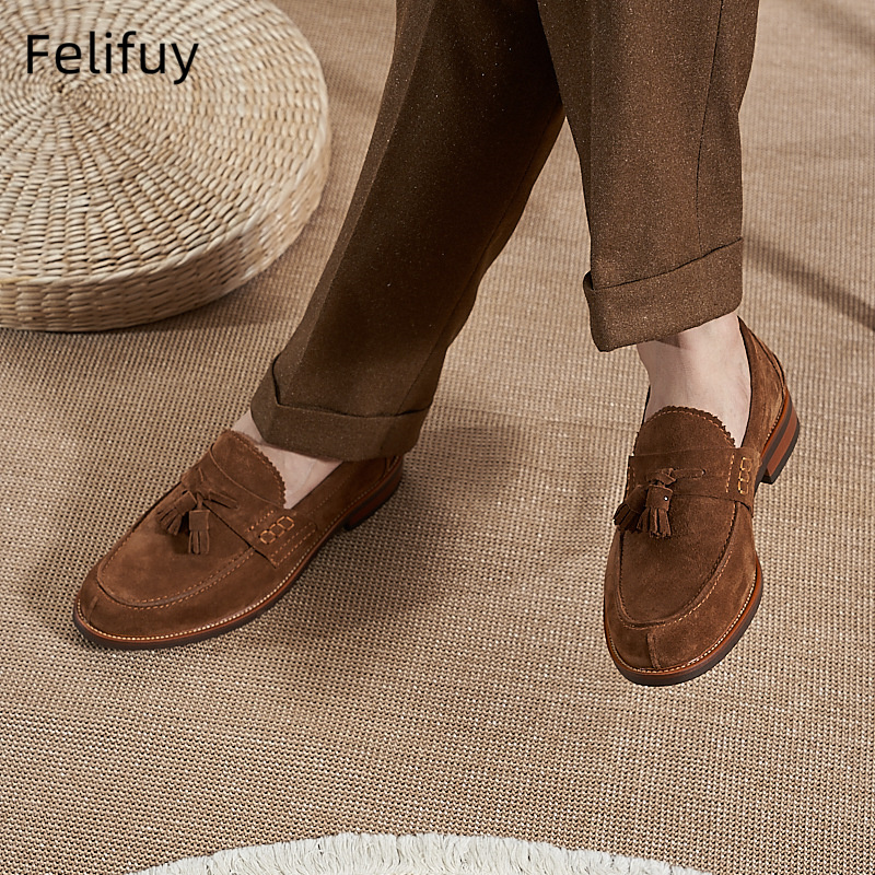 New Brown Men Flat Loafers Cow - Men Formal Wear For Wedding recension och pris