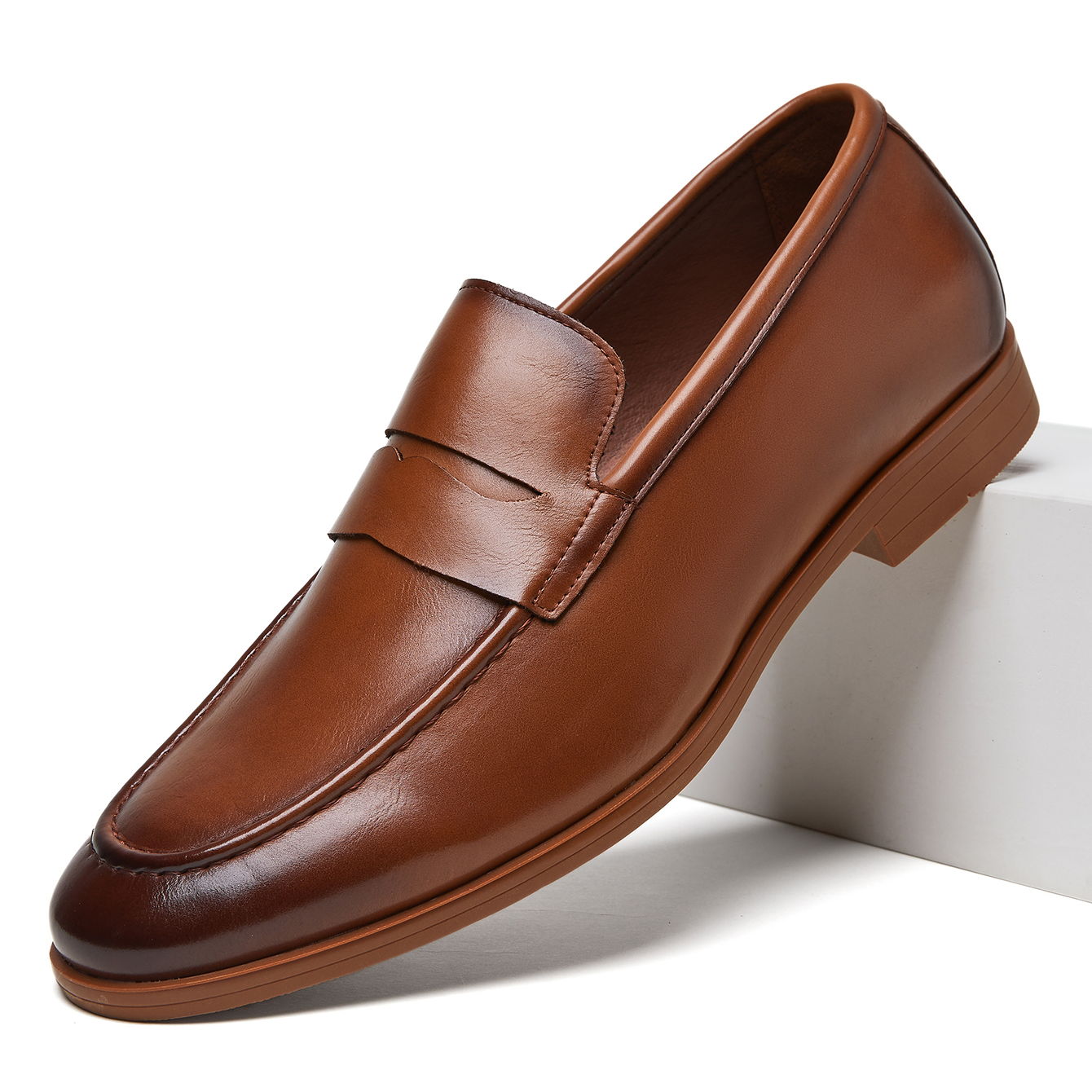 Men's Leather Loafers Slip-On  - Men'S Formal Wear For Office recension och pris