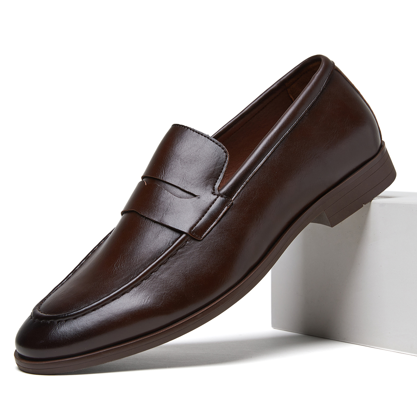 Men's Leather Loafers Slip-On  - Men'S Formal Wear For Office recension och pris