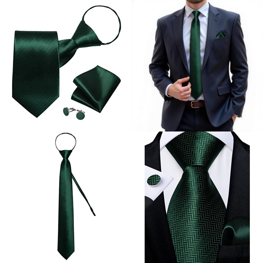 Silk Zipper Ties for Men,Paisl - Pocket Square Set recension och pris