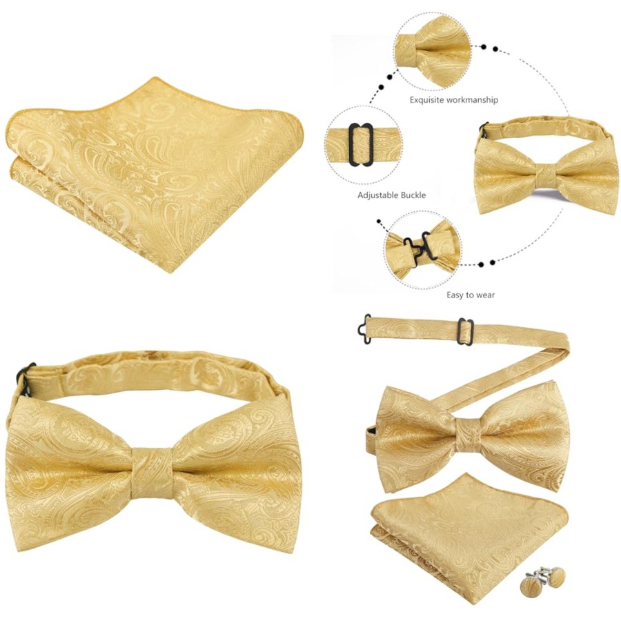 Mens Paisley Bow Tie, Pocket S - Pocket Square Set recension och pris