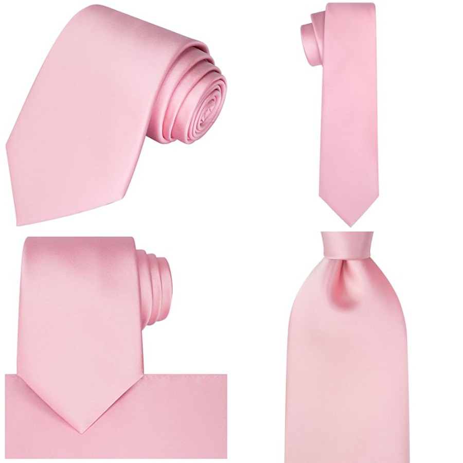 Satin Tie Set Solid Ties Mens  - Pocket Square Set recension och pris