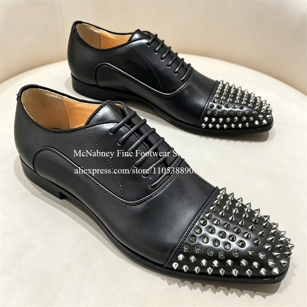 Spike Studs Leather Dress Shoe - Men Formal Wear For Wedding recension och pris