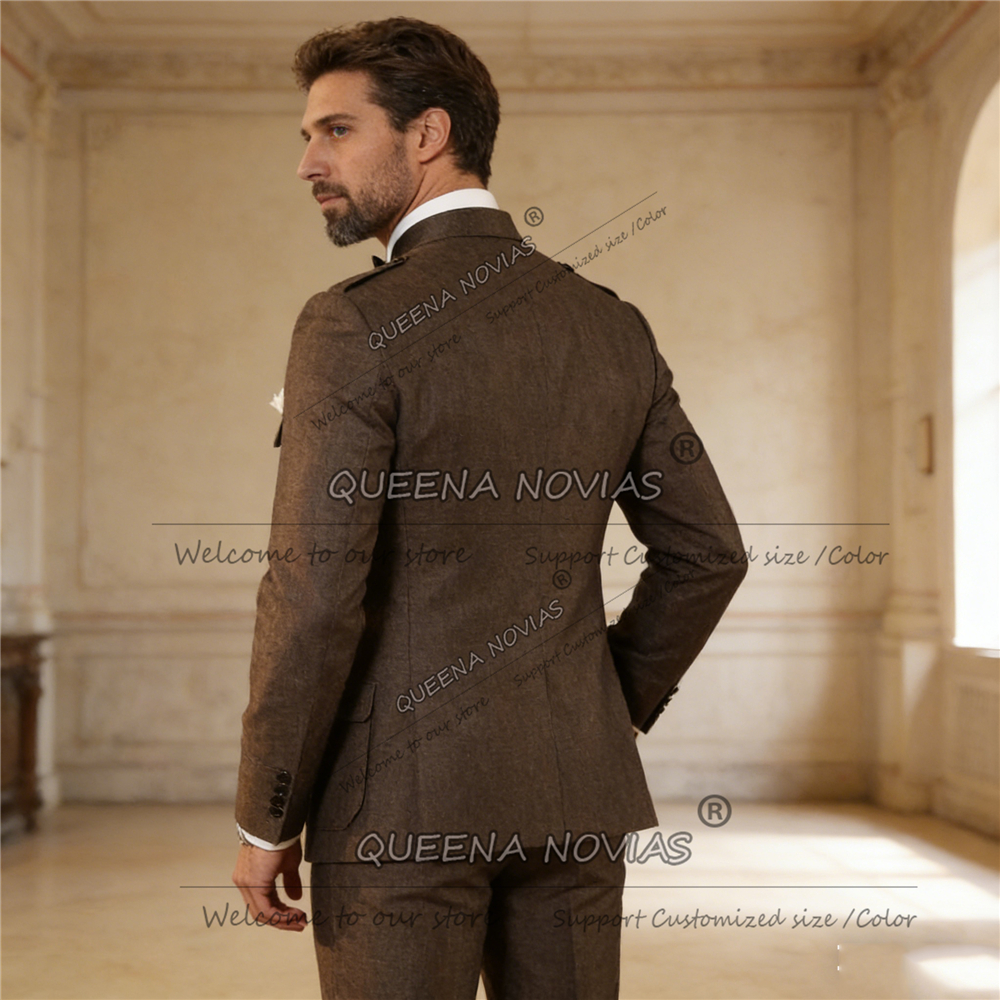 Classic Brown Suits Men Safari - Men'S Style Formal Wear recension och pris