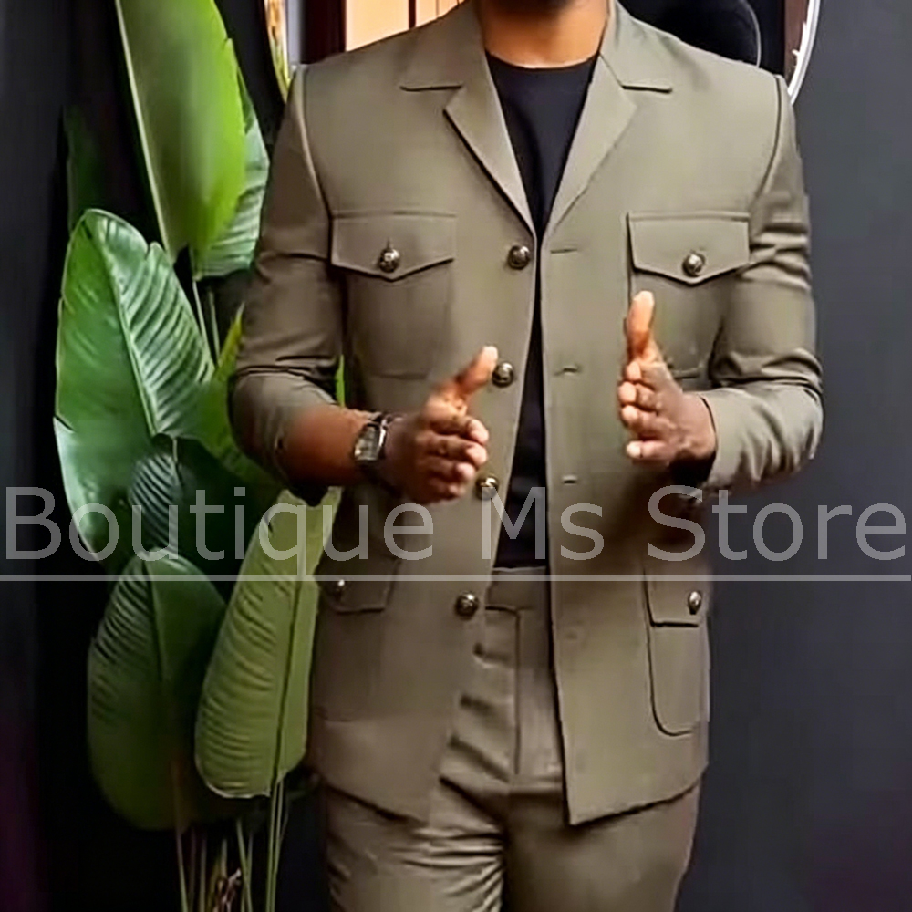 Men Safari Suit Two Piece Set  - Men Formal Wear Fashion recension och pris