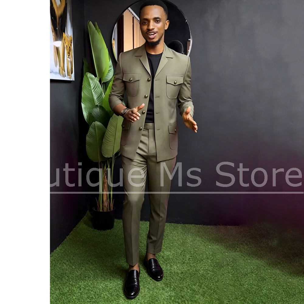 Men Safari Suit Two Piece Set  - Men Formal Wear Fashion recension och pris