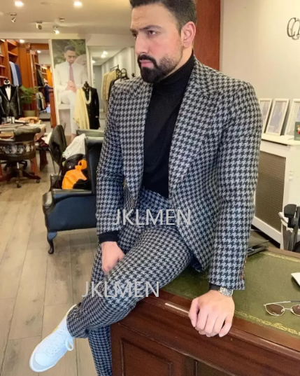 Houndstooth Mens Suits 2PCS We - Men Formal Wear For Wedding recension och pris