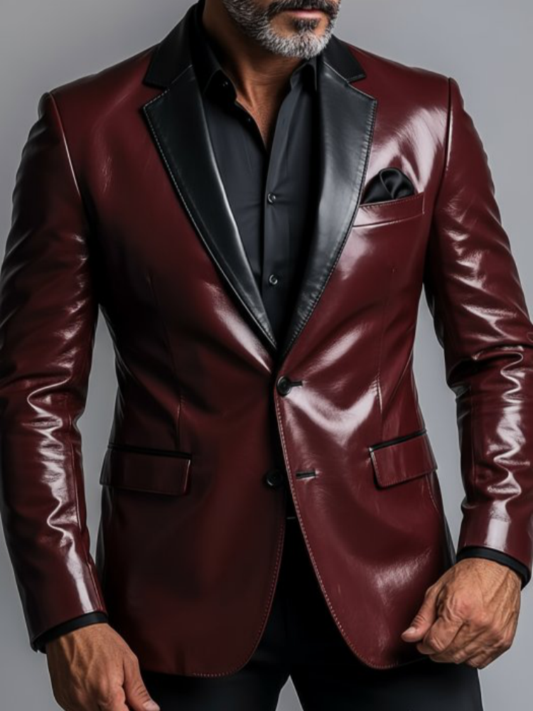 Men's PU Leather Blazer Single - Men'S Formal Wear For Office recension och pris