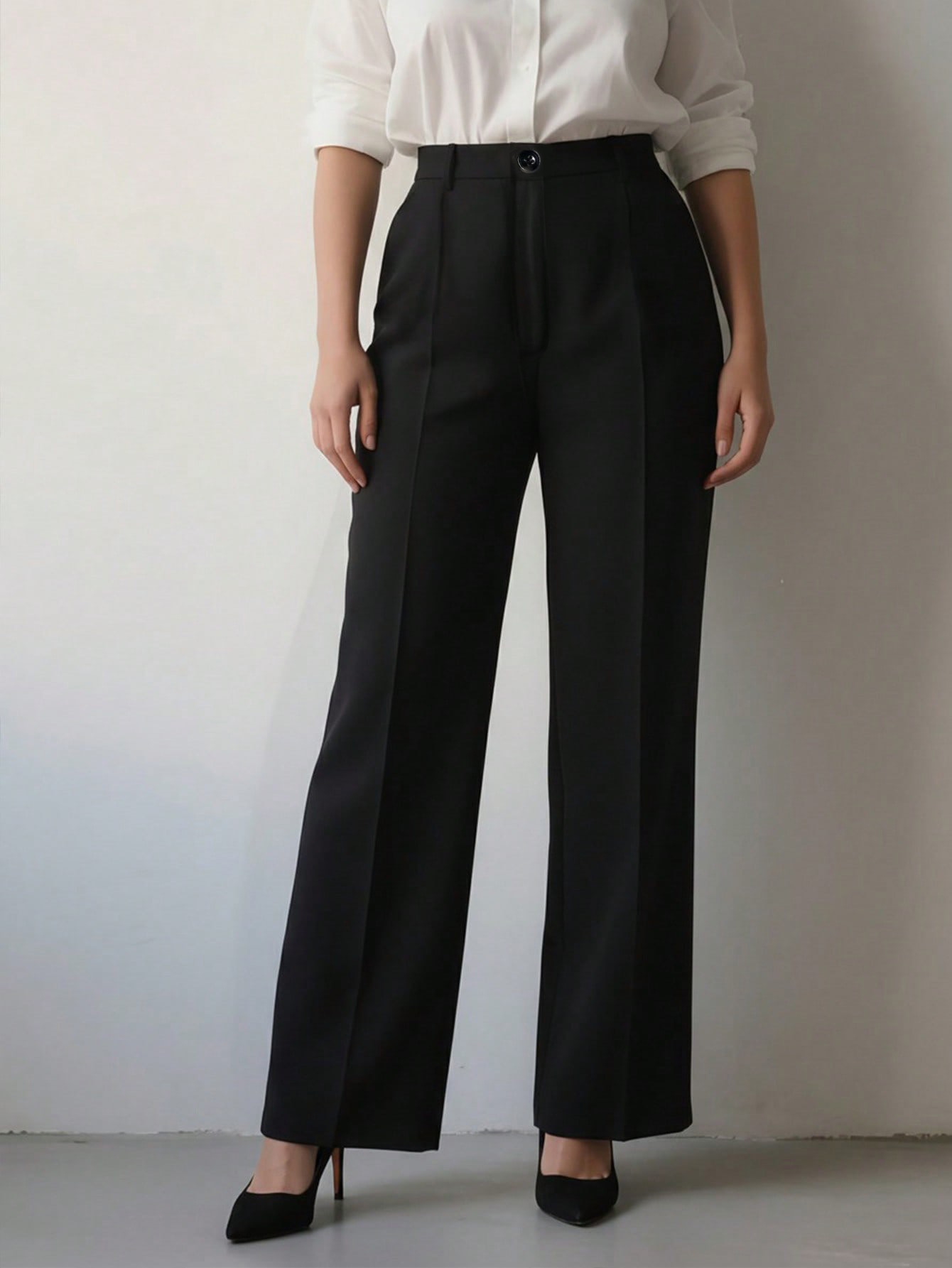 Women's High Waisted Wide Leg  - Dress Pant Flat Front recension och pris