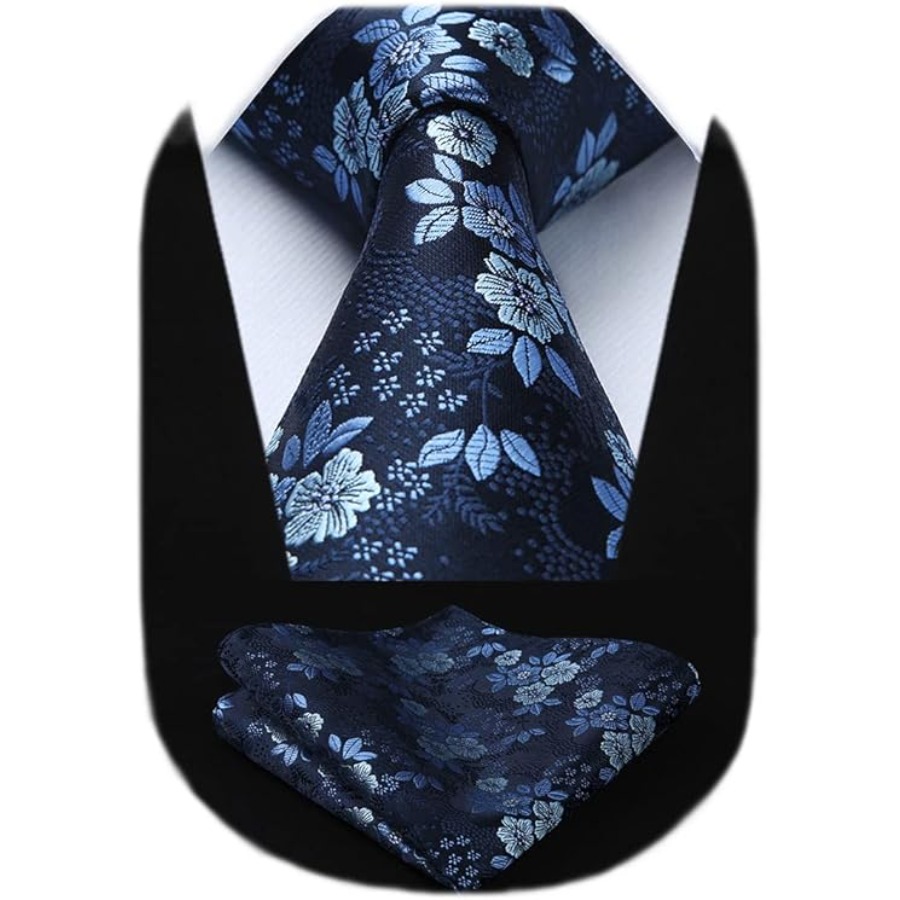 Men Floral Ties Woven Classic  - Pocket Square Set recension och pris