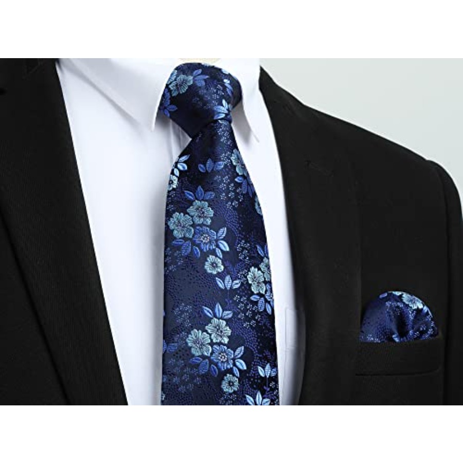 Men Floral Ties Woven Classic  - Pocket Square Set recension och pris