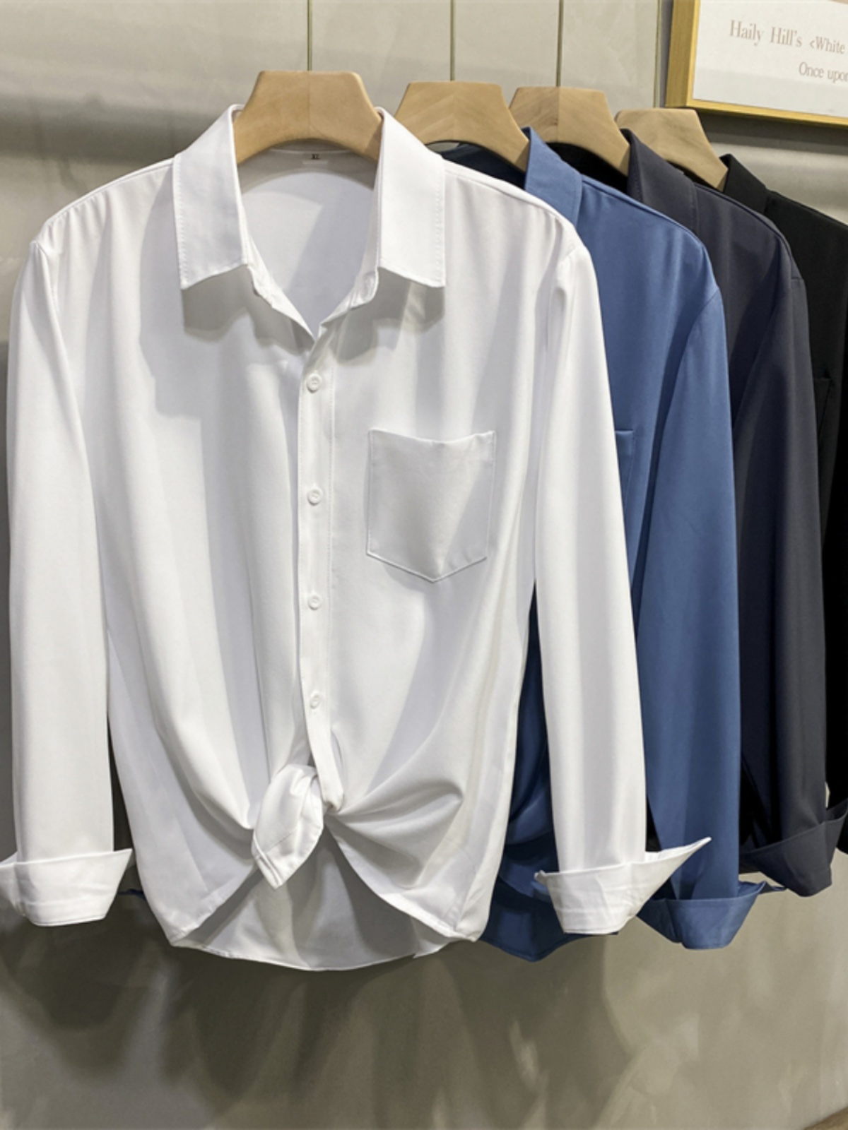 White Long Sleeve Shirt Jacket - High End Men'S Formal Wear recension och pris