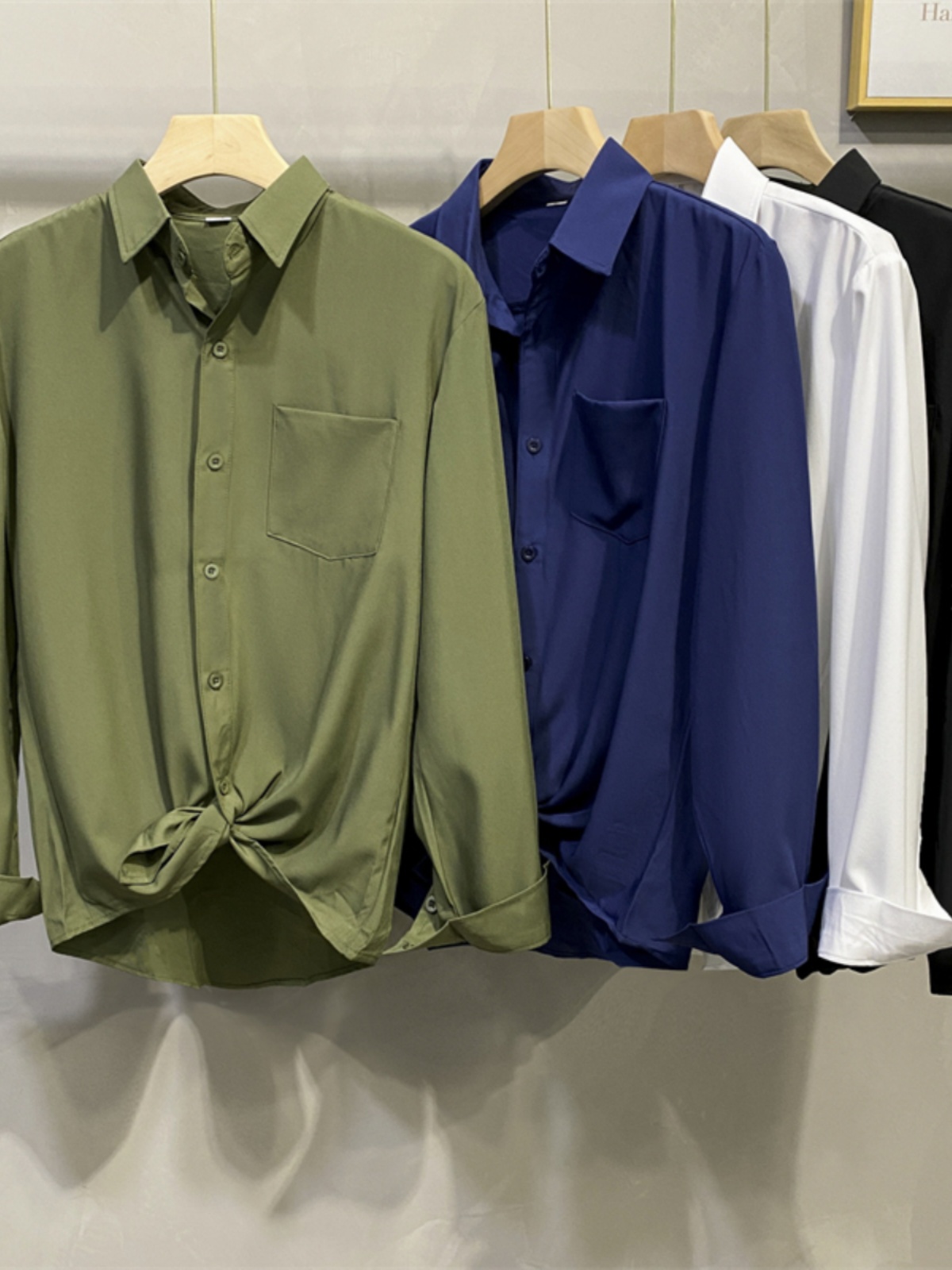 White Long Sleeve Shirt Jacket - High End Men'S Formal Wear recension och pris