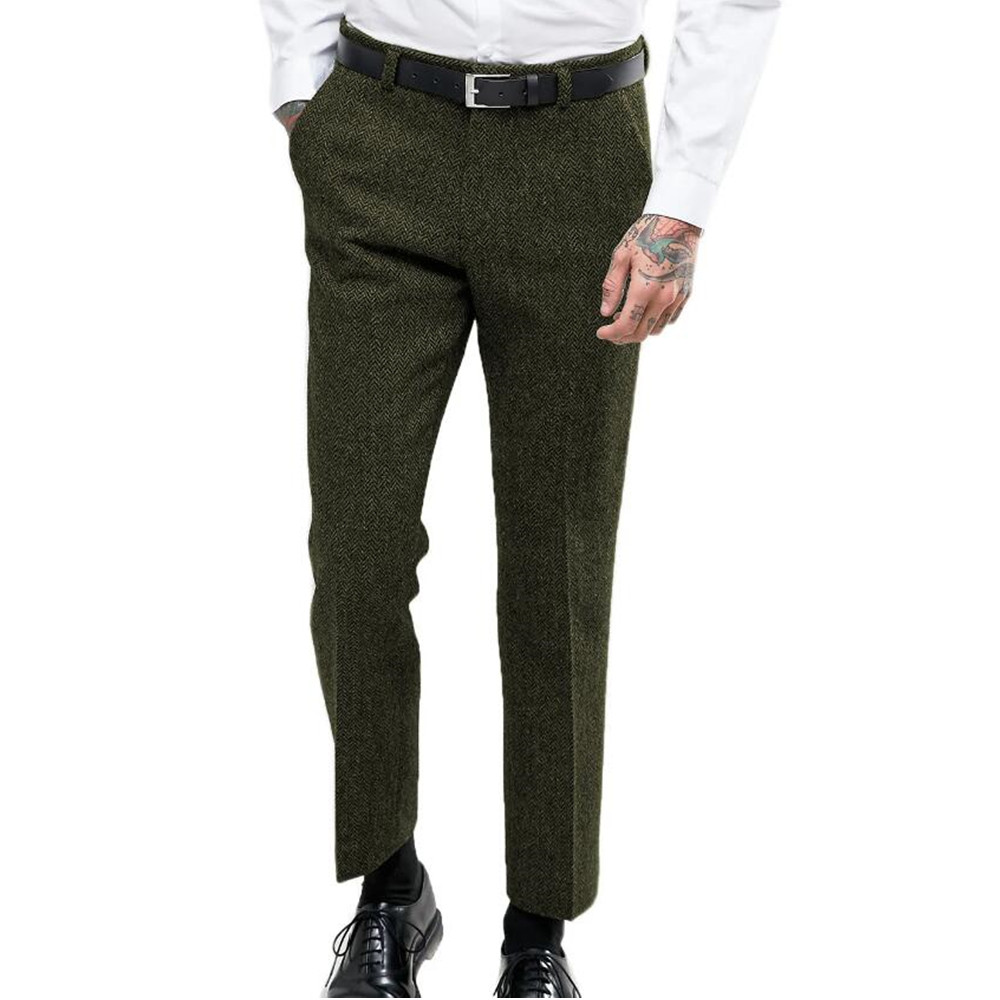 Men's Business Formal Suit Pan - Dress Pant Flat Front recension och pris