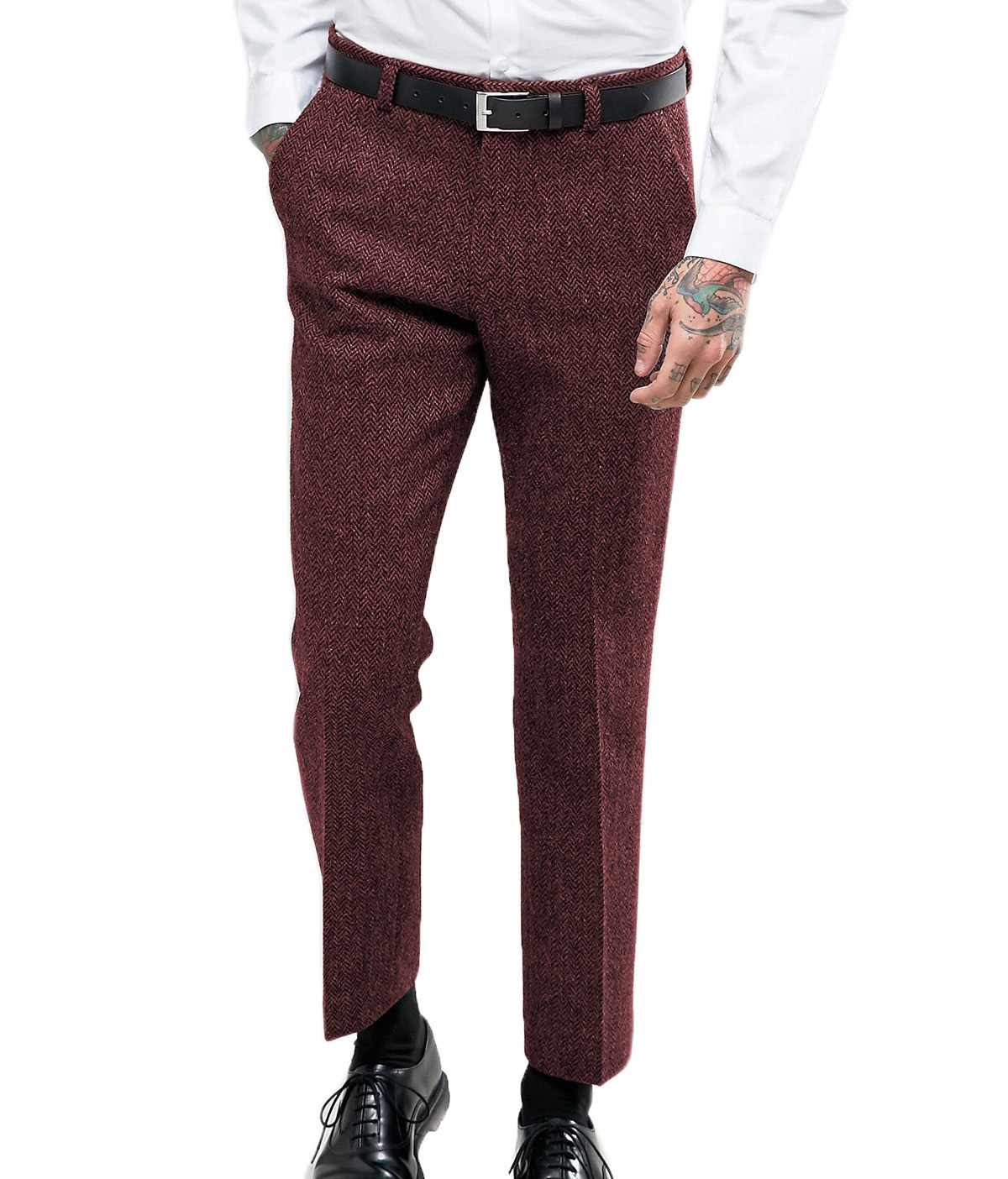 Men's Business Formal Suit Pan - Dress Pant Flat Front recension och pris