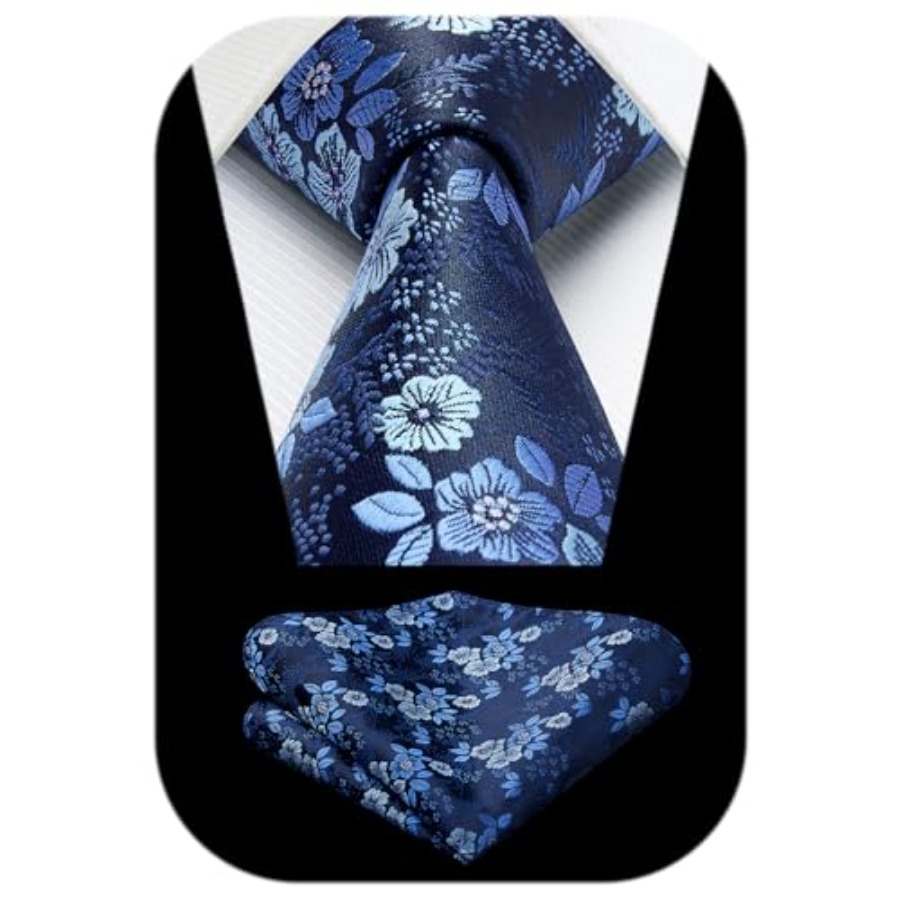Extra Long Ties for Men Classi - Pocket Square Set recension och pris