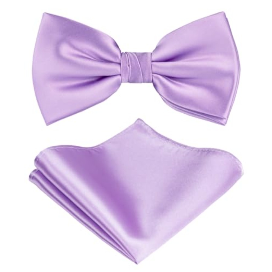 Solid Color Pre-tied Bow Tie a - Pocket Square Set recension och pris